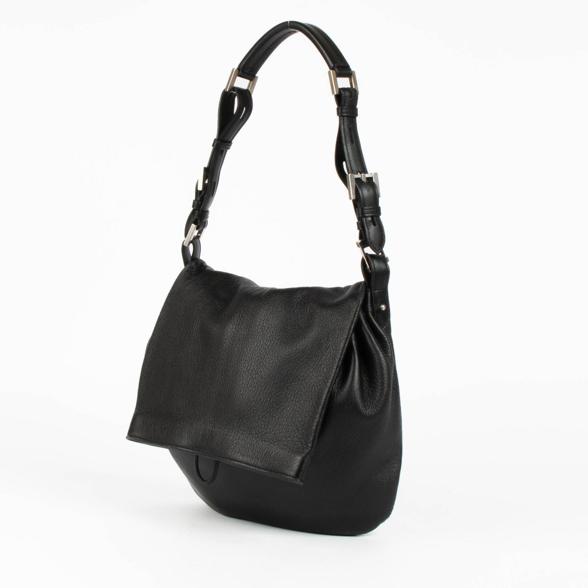 Authentic pre-loved Delvaux Black Leather Ecole Shoulder Bag on Labellov.com