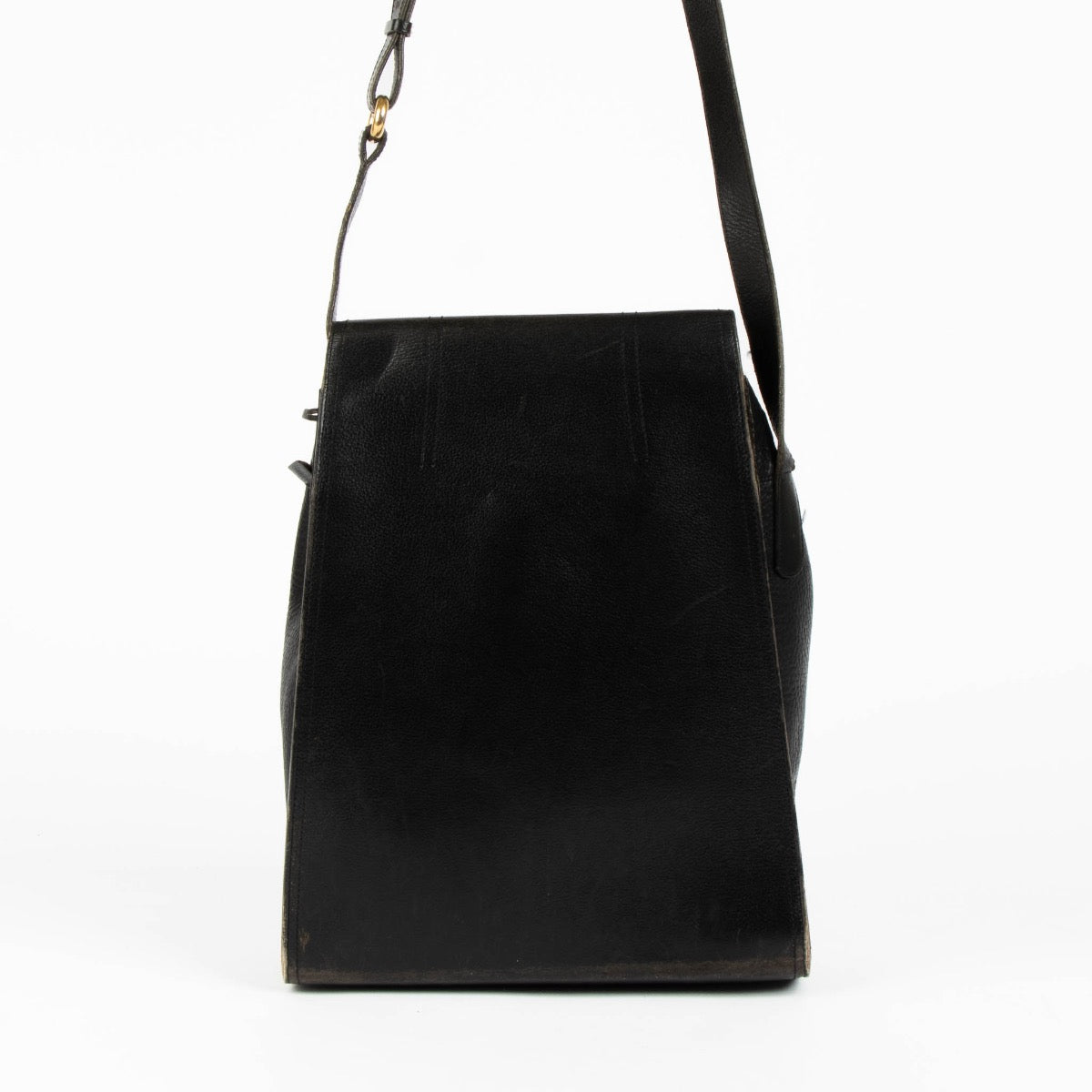 Authentic pre-loved Delvaux Black Leather Vintage Crossbody Bag on Labellov.com