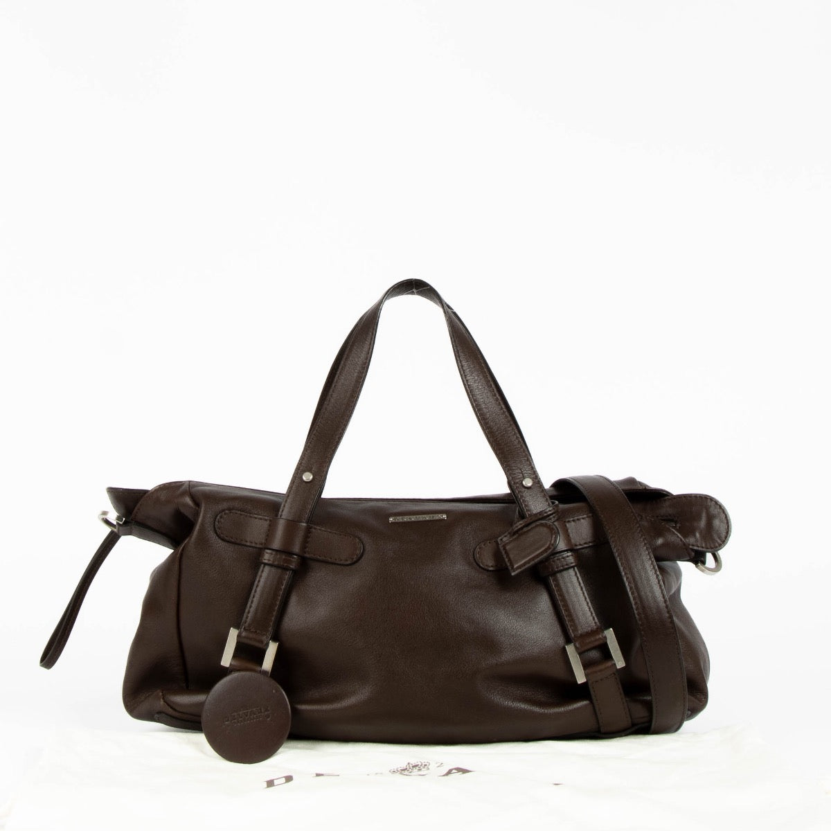 Authentic pre-loved Delvaux Brown Leather Saint Germain Top Handle Bag on Labellov.com
