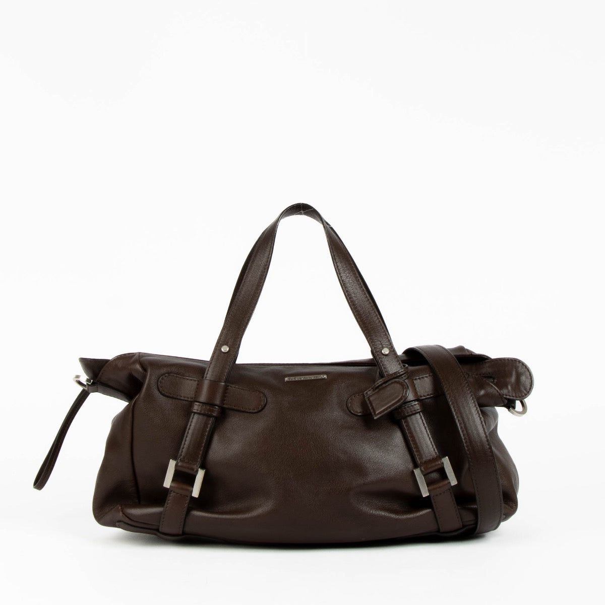 Authentic pre-loved Delvaux Brown Leather Saint Germain Top Handle Bag on Labellov.com