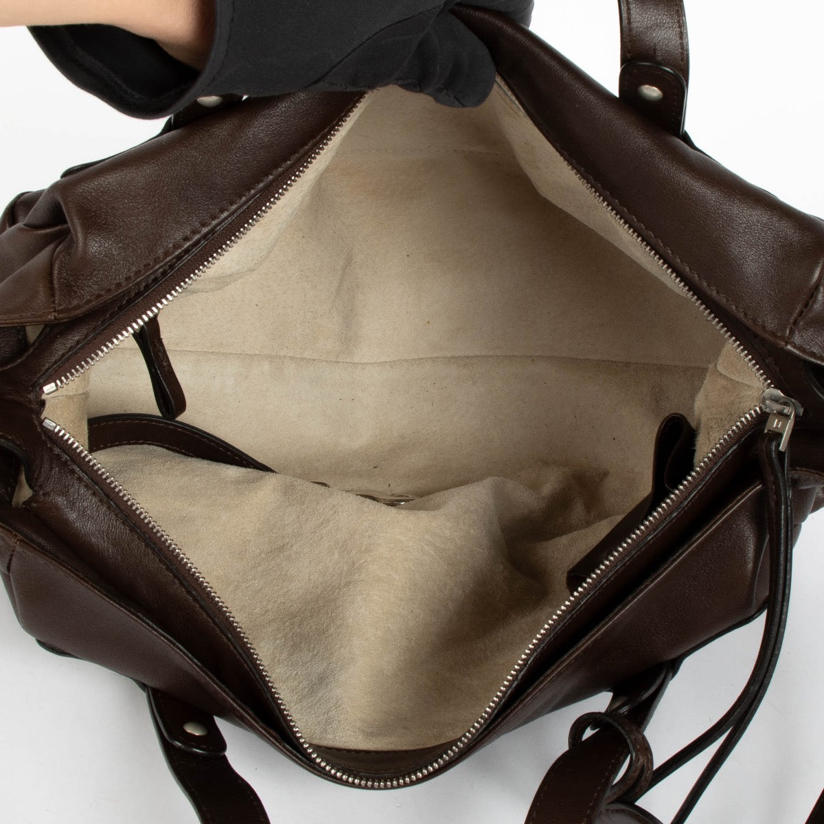 Authentic pre-loved Delvaux Brown Leather Saint Germain Top Handle Bag on Labellov.com