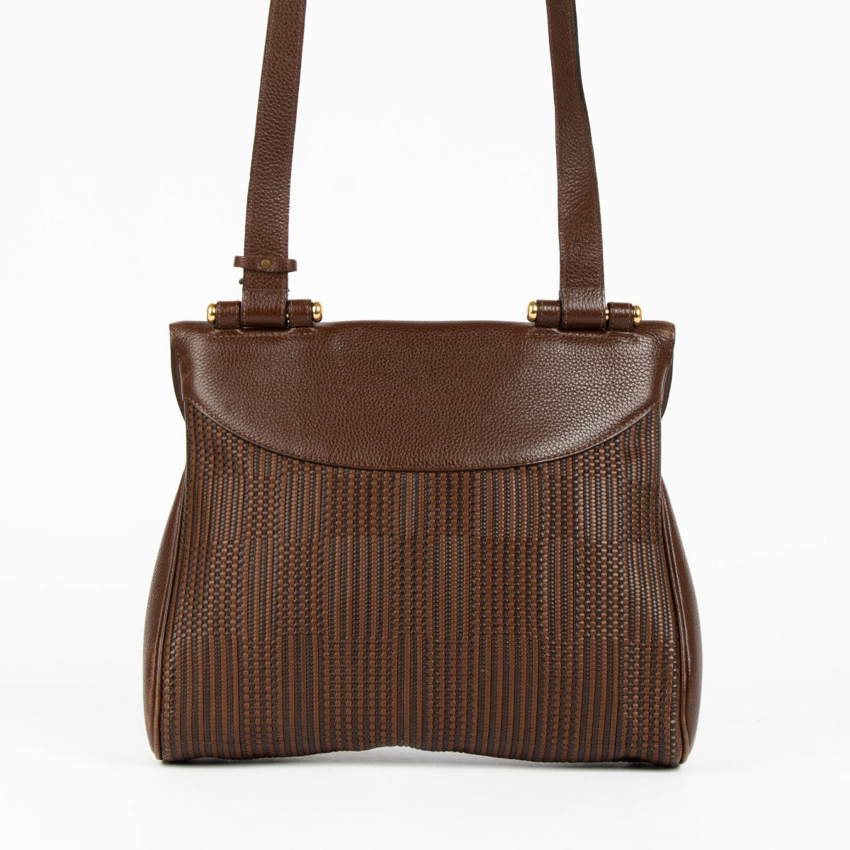 Authentic pre-loved Delvaux Brown Toile De Cuir Chablis Crossbody Bag on Labellov.com