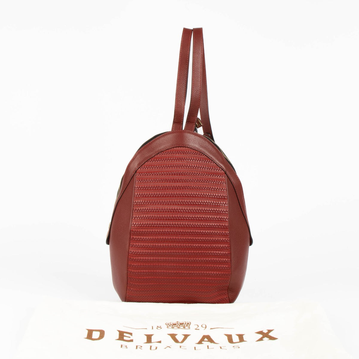 Authentic pre-loved Delvaux Red Tissage Azov Backpack on Labellov.com
