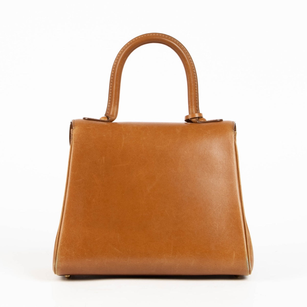 Authentic pre-loved Delvaux Brown Brillant PM Calfskin Top Handle Bag on Labellov.com