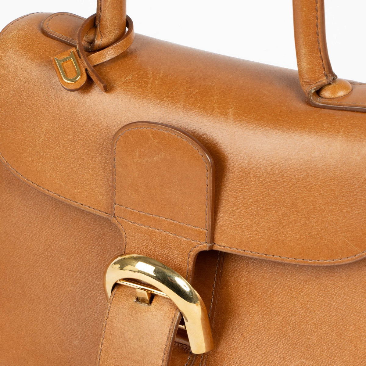 Authentic pre-loved Delvaux Brown Brillant PM Calfskin Top Handle Bag on Labellov.com