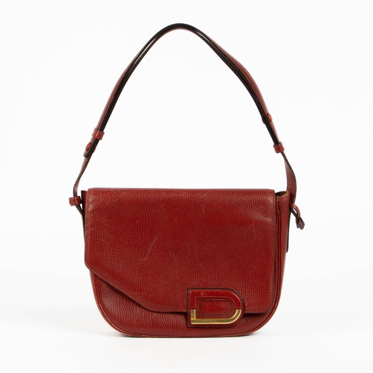 Authentic pre-loved Delvaux Red Diva Leather Shoulder Bag on Labellov.com