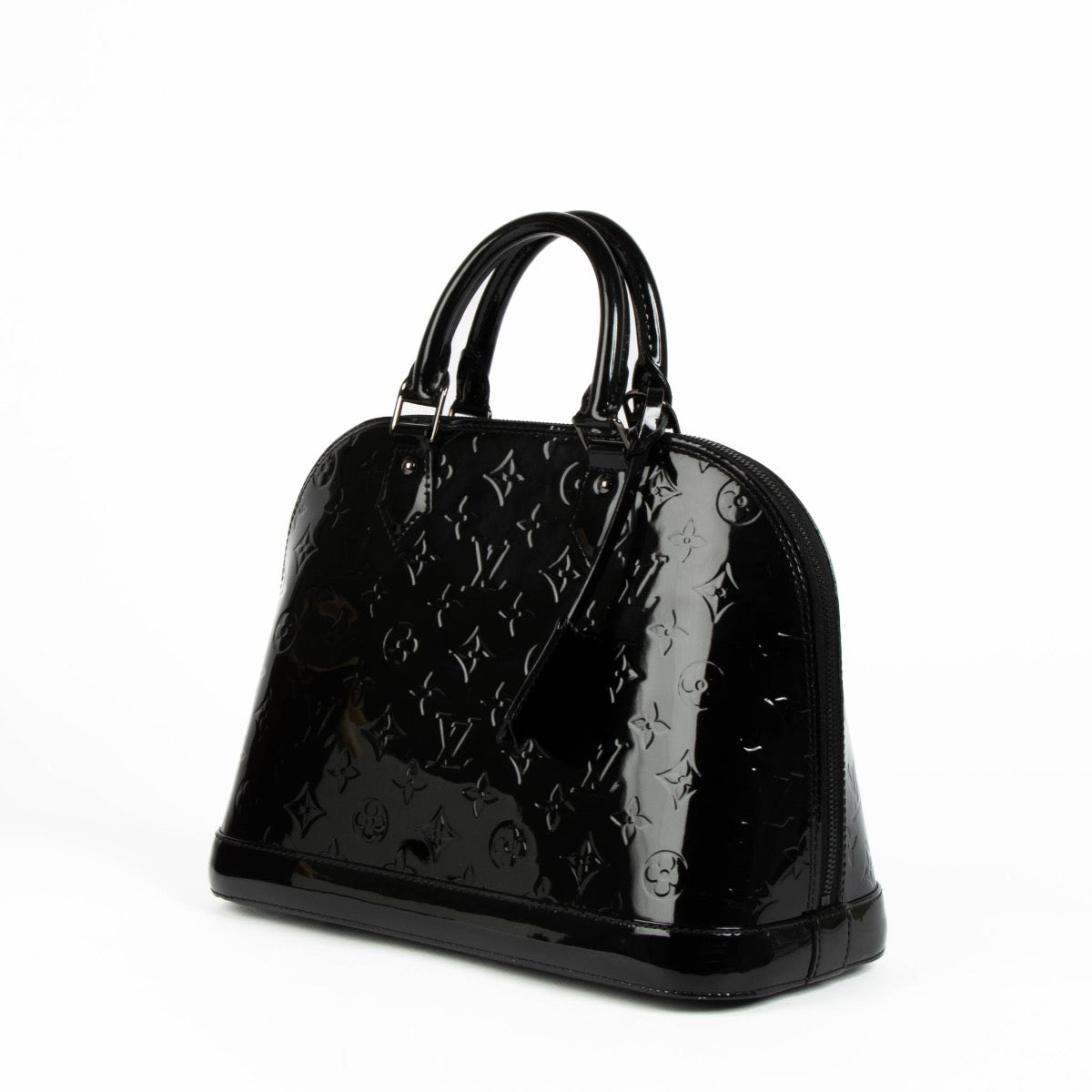 Authentic pre-loved Louis Vuitton Black Vernis Alma PM Top Handle Bag on Labellov.com