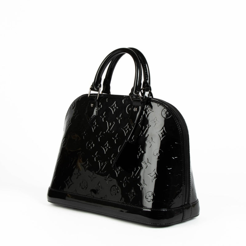 Authentic pre-loved Louis Vuitton Black Vernis Alma PM Top Handle Bag on Labellov.com