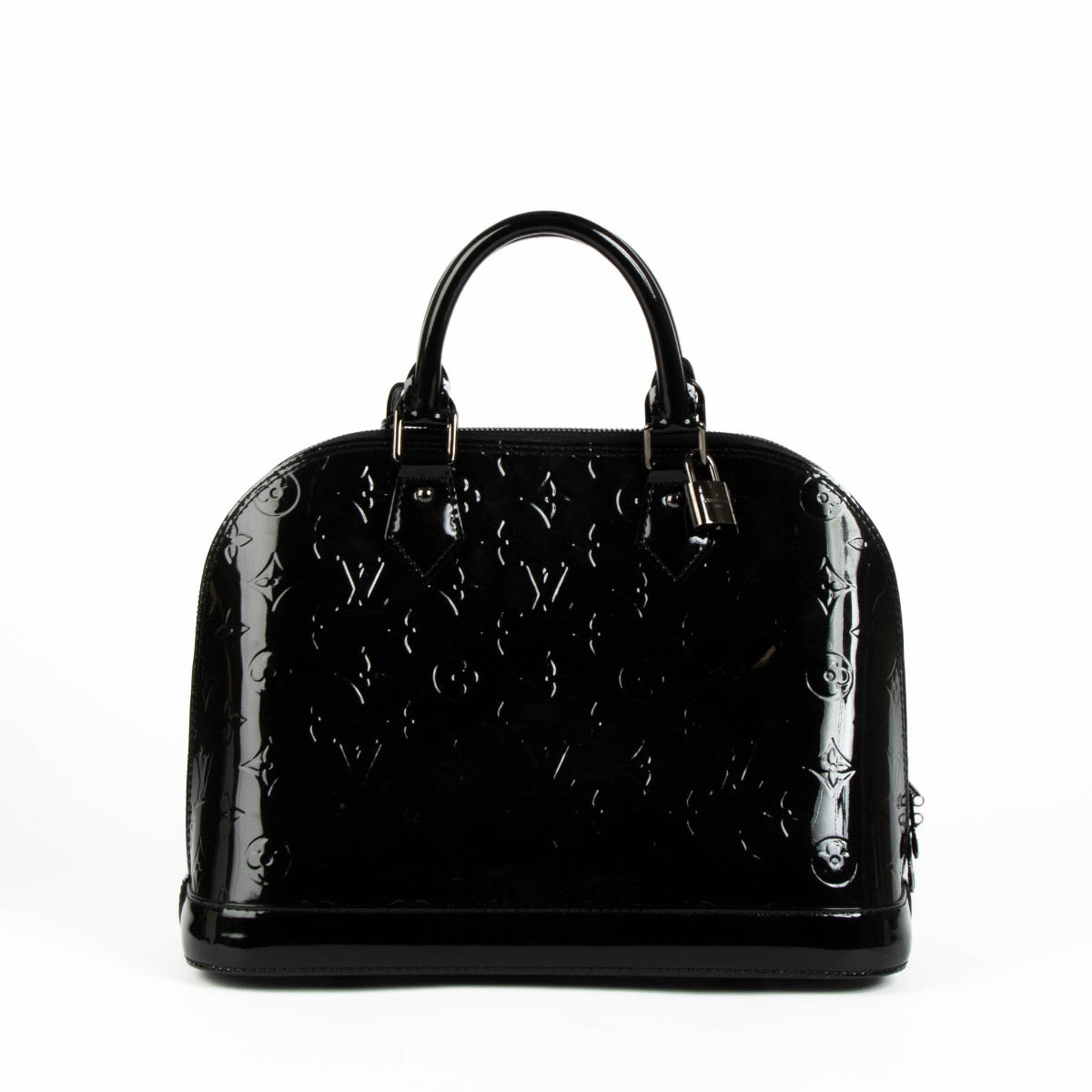 Authentic pre-loved Louis Vuitton Black Vernis Alma PM Top Handle Bag on Labellov.com