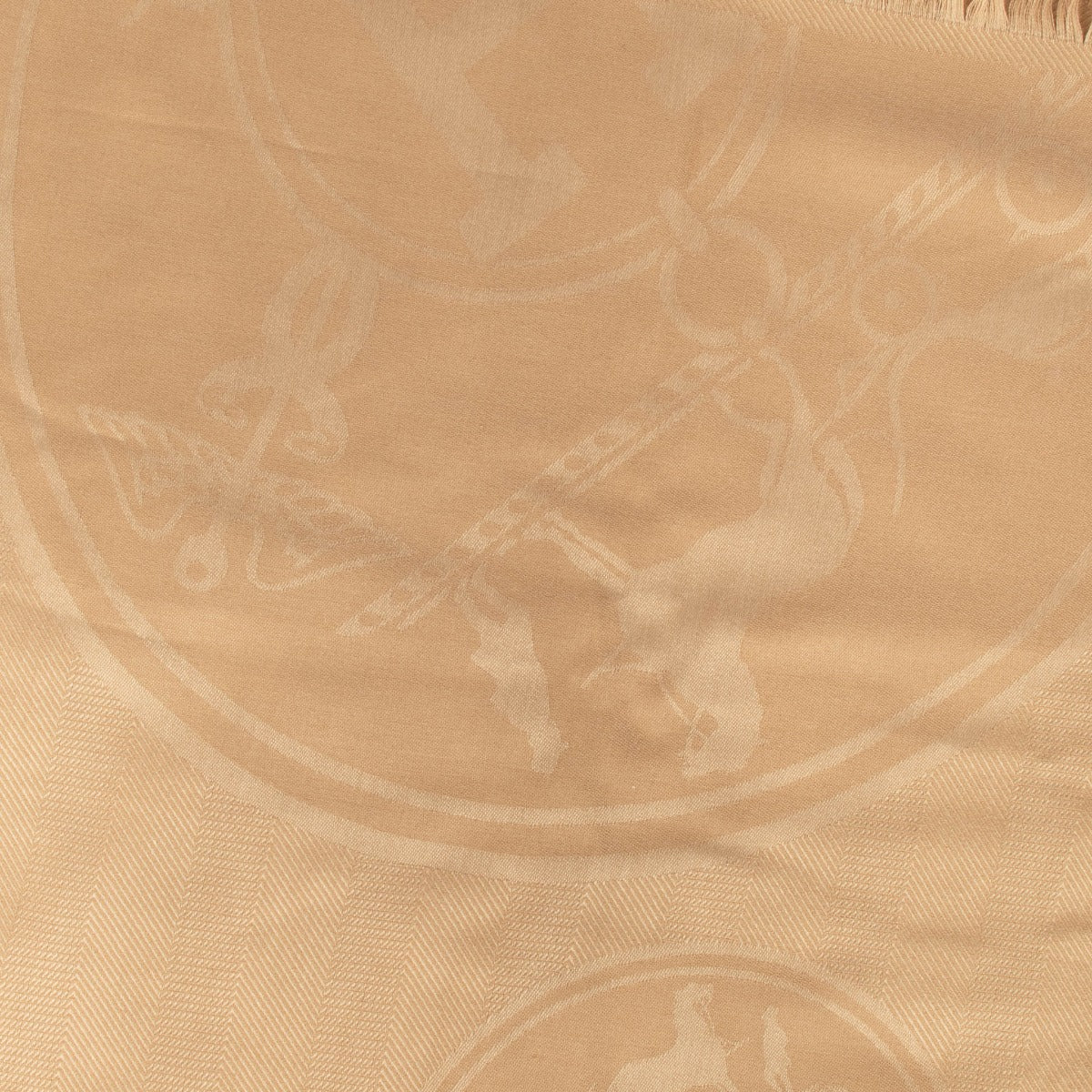 Hermès New Libris cashmere silk stole scarf with H motif