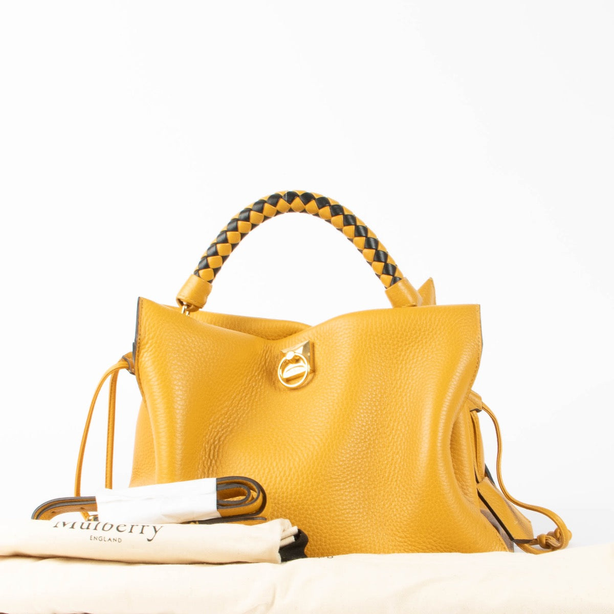 Shop this authentic Mulberry Yellow Braided Handle Bag pre-loved on Labellov.com