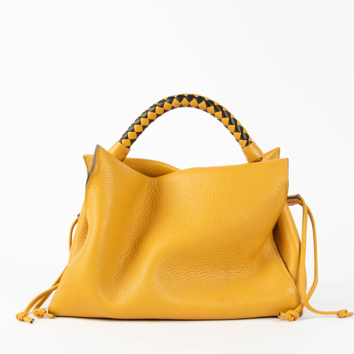 Shop this authentic Mulberry Yellow Braided Handle Bag pre-loved on Labellov.com