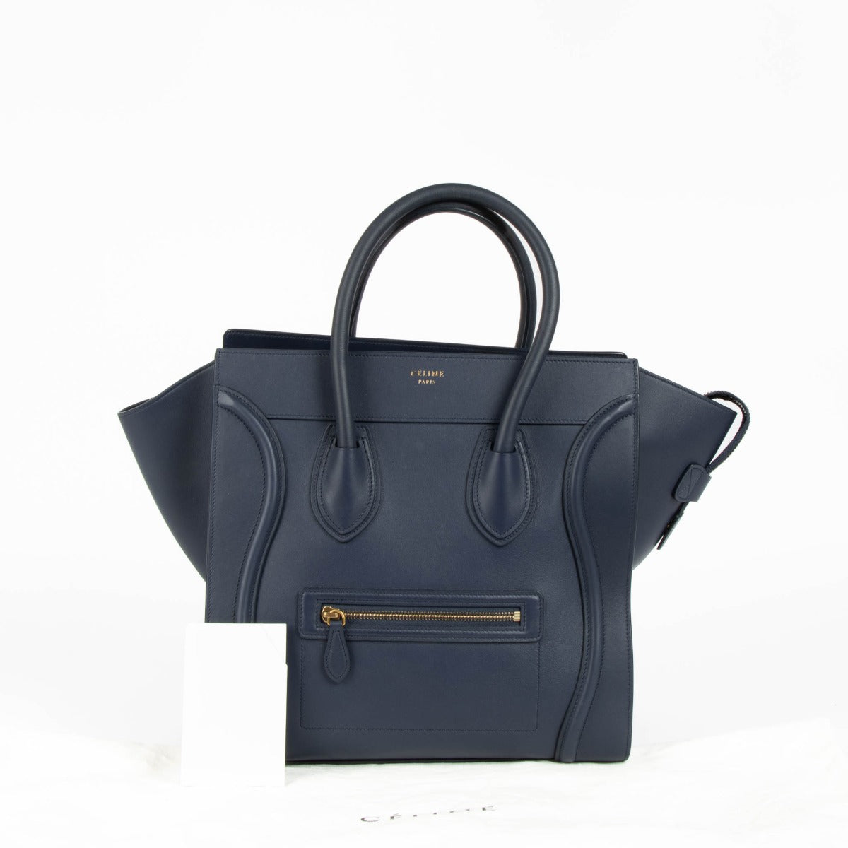 Shop the authentic Celine Navy Smooth Calfskin Luggage Bag second hand on Labellov.com