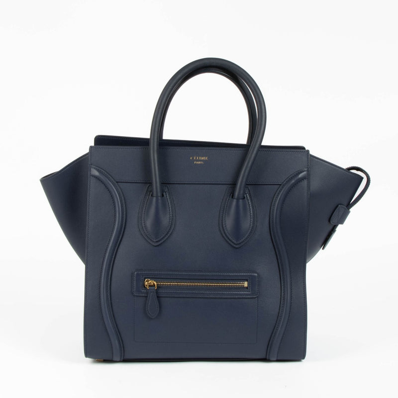 Shop the authentic Celine Navy Smooth Calfskin Luggage Bag second hand on Labellov.com