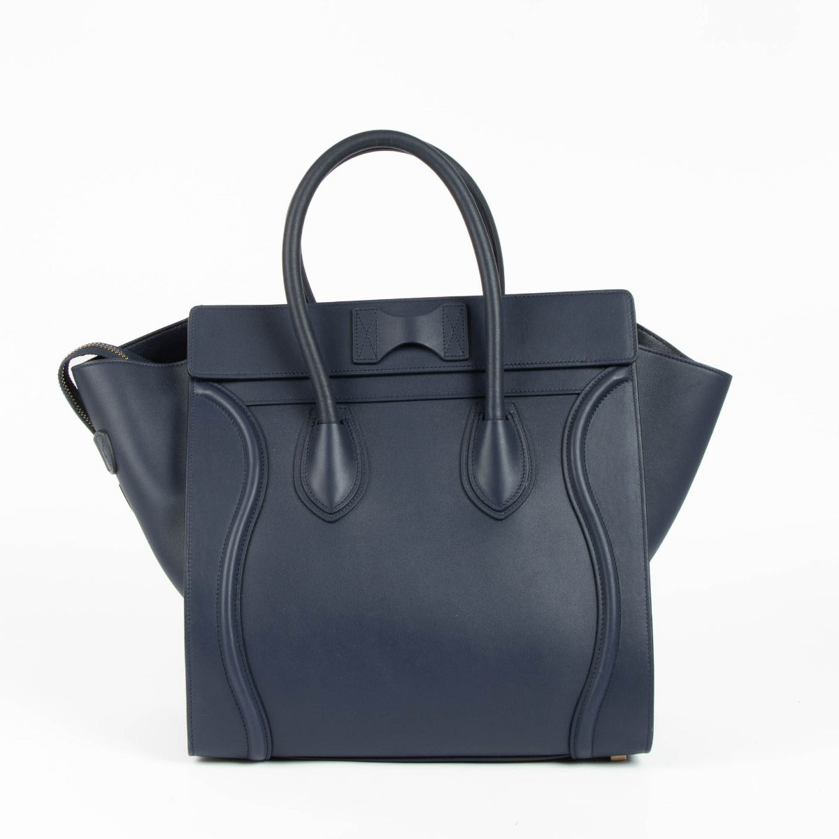Shop the authentic Celine Navy Smooth Calfskin Luggage Bag second hand on Labellov.com