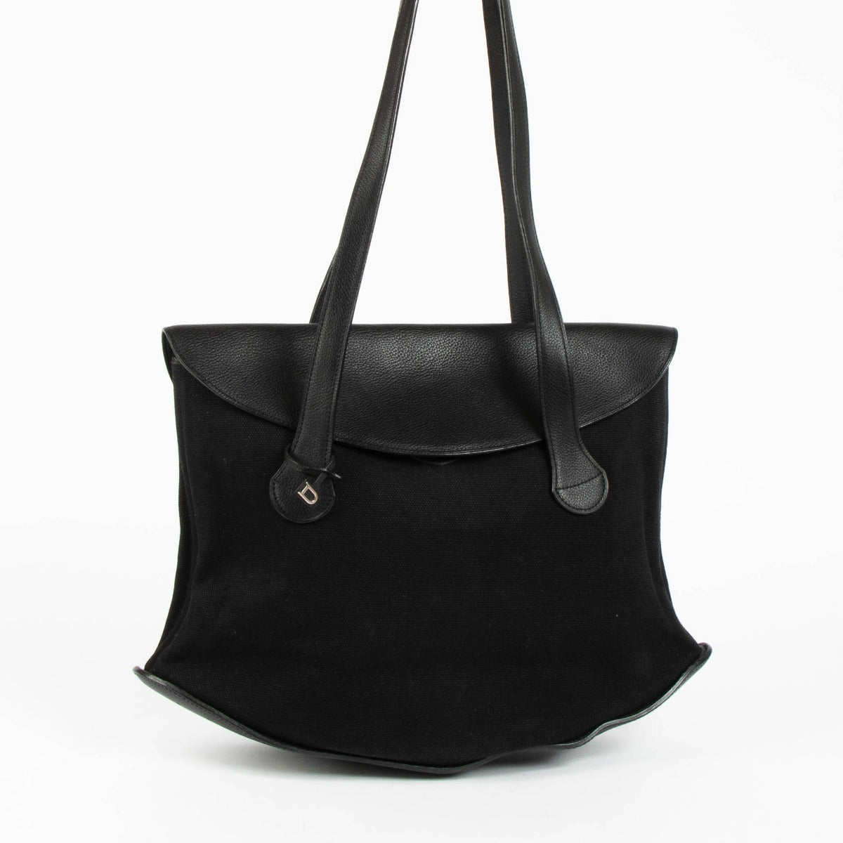 Delvaux Mémoire black canvas shoulder bag minimalist luxury