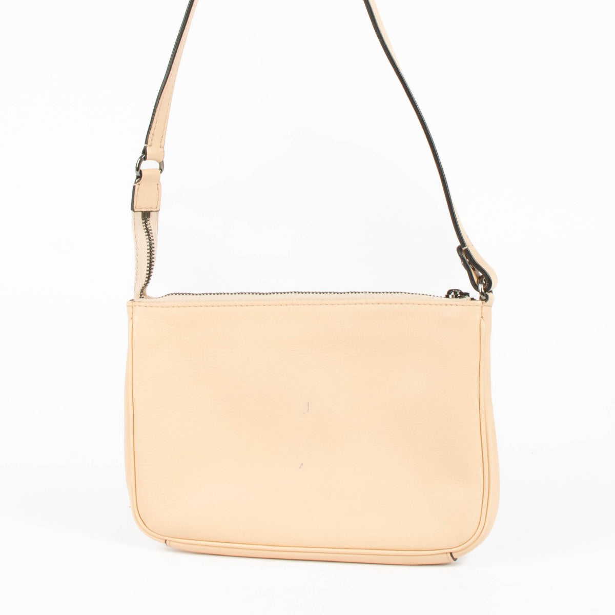 Delvaux Givry Pochette nude leather shoulder bag elegant minimalist