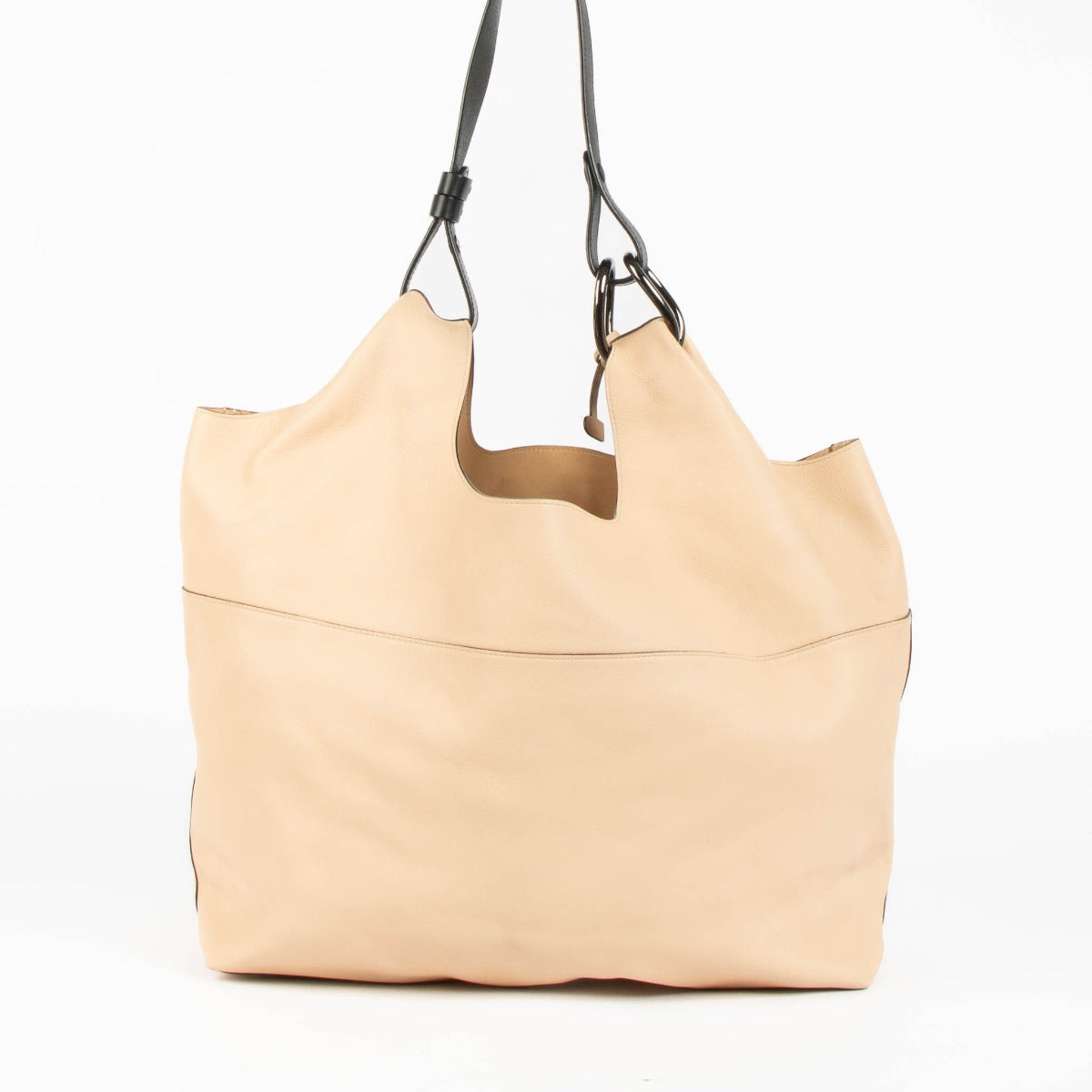 Delvaux Givry With Me nude leather top handle bag