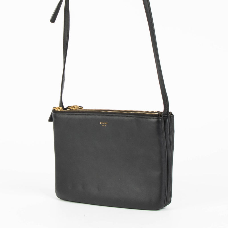 Celine Zwarte Kleine Trio Crossbody