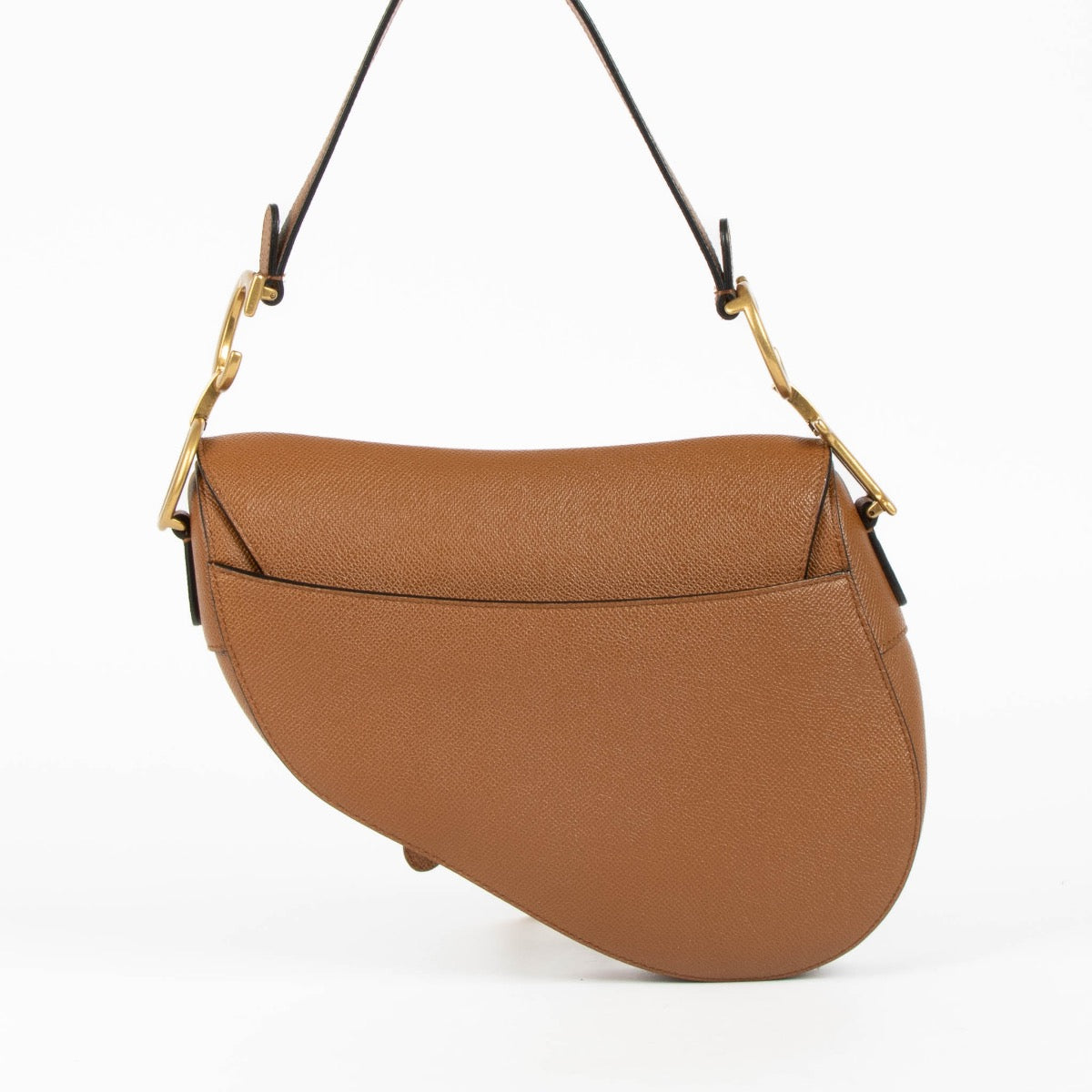 Authentic pre-loved Christian Dior Camel Calfskin Saddle Shoulder Bag on Labellov.com