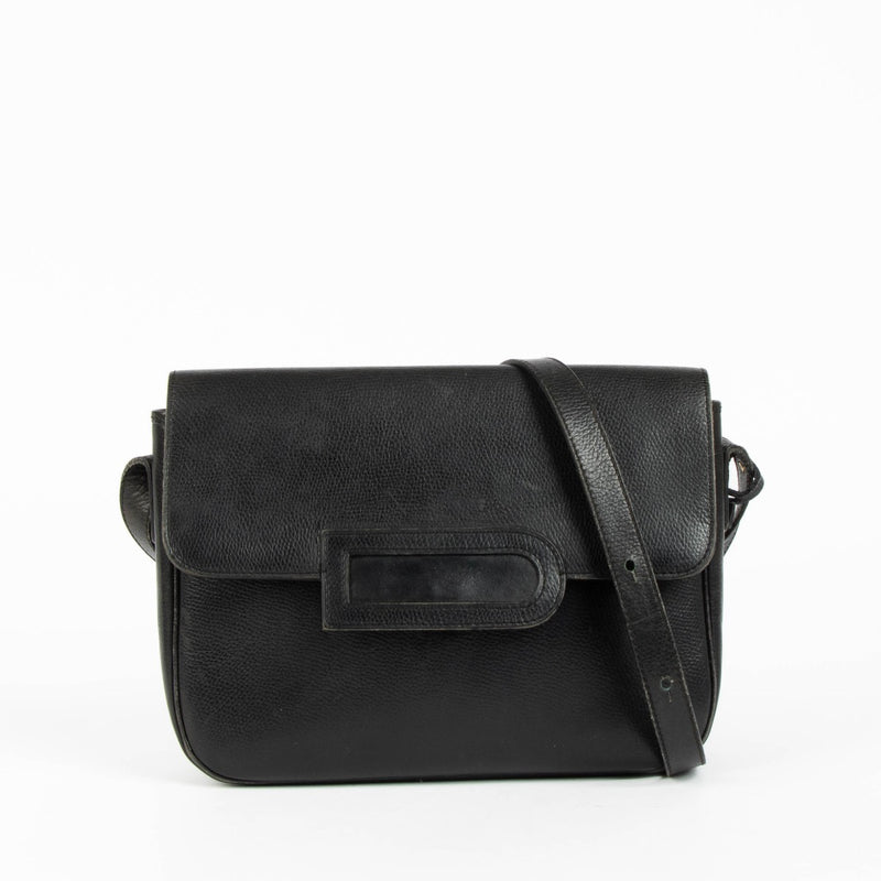 Authentic pre-loved Delvaux Black Leather Vintage Crossbody Bag on Labellov.com