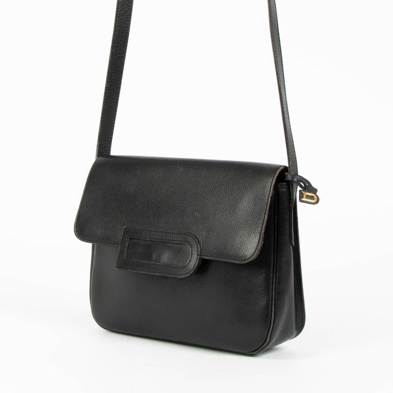 Authentic pre-loved Delvaux Black Leather Vintage Crossbody Bag on Labellov.com