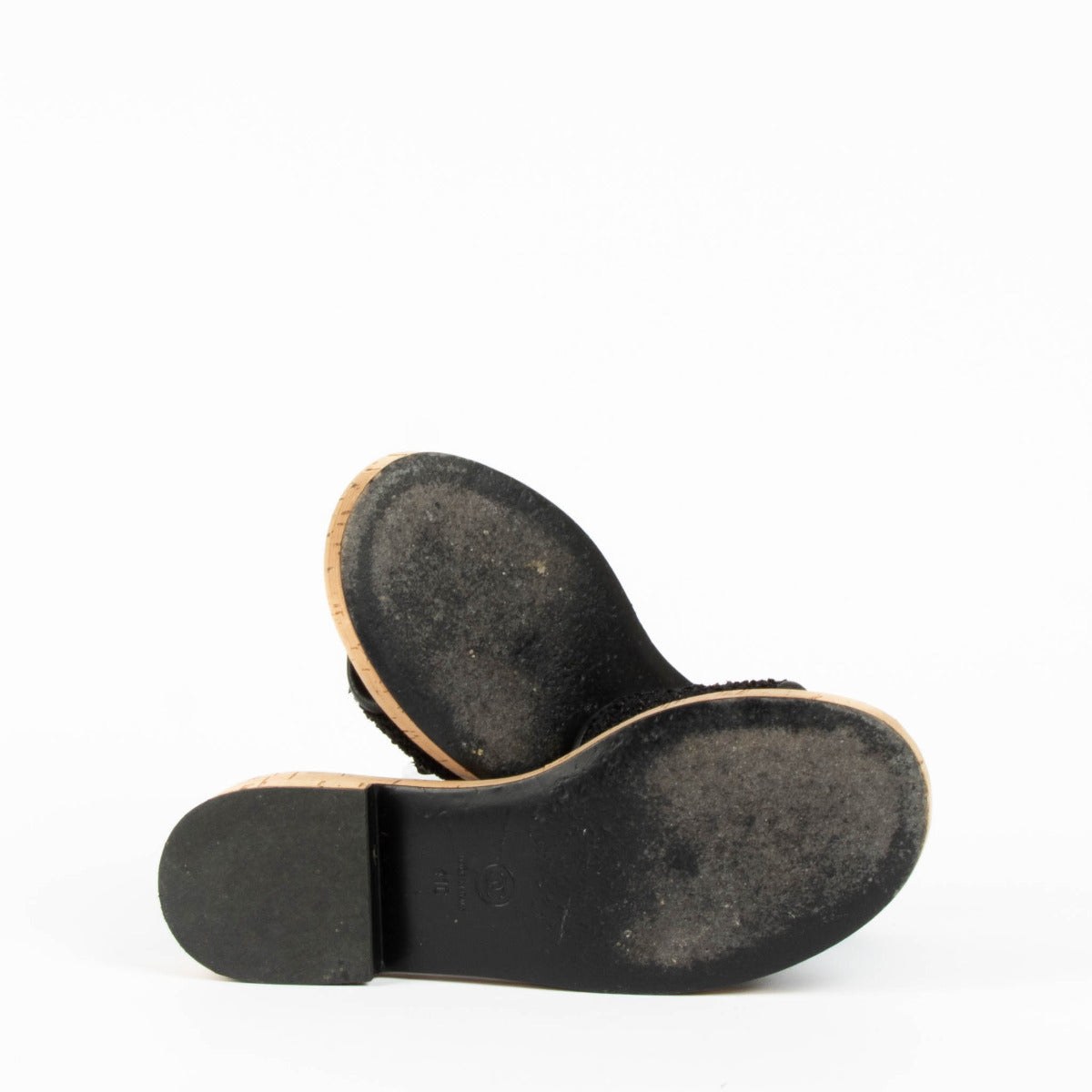Chanel Black Cork Slipper Flats - size 41 – Labellov
