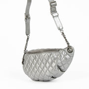 Chanel Metallic Silver Crossbody Bum Bag for the best price at Labellov