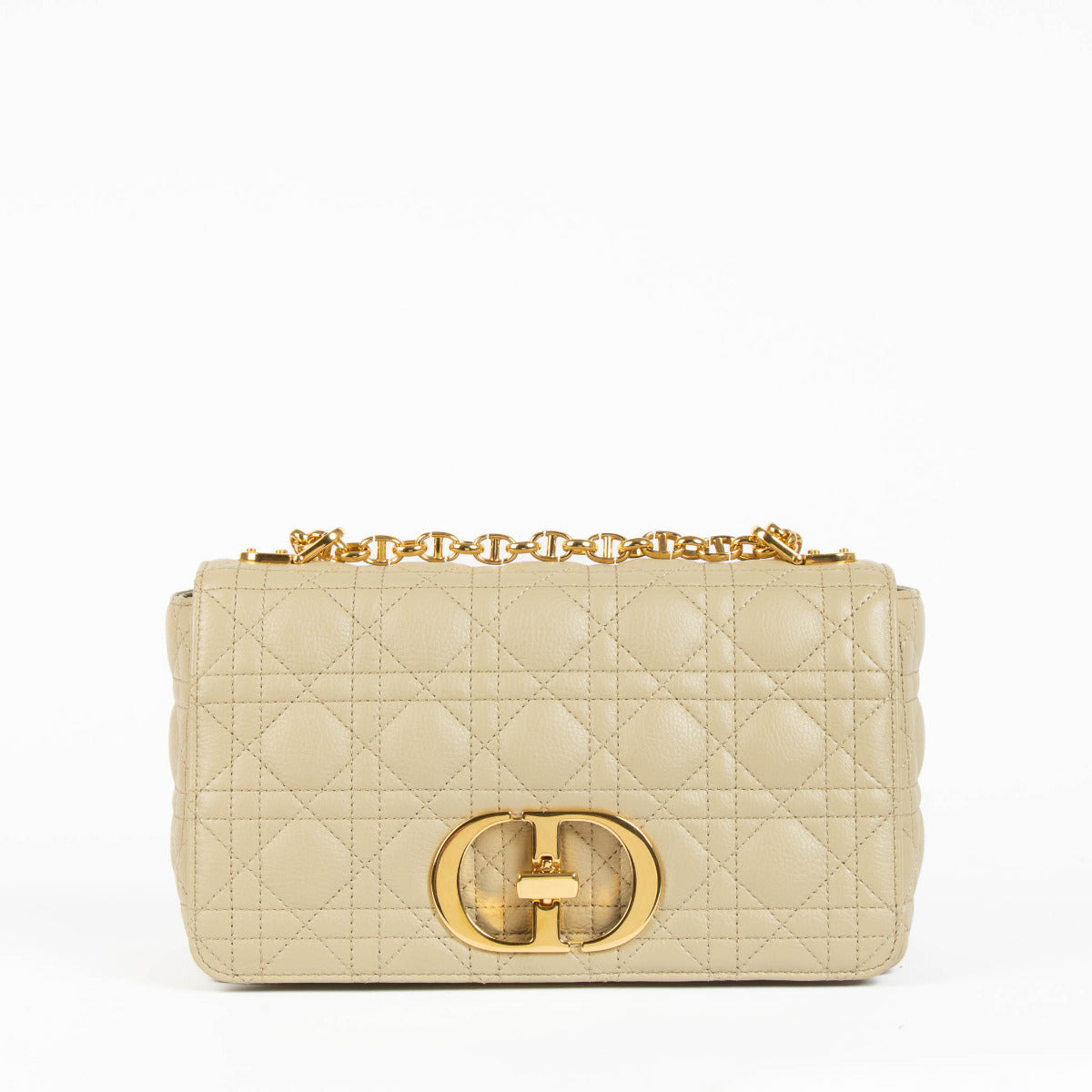 Dior Powder Beige Cannage Medium Caro Bag