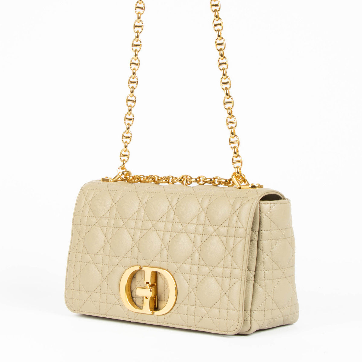 Dior Powder Beige Cannage Medium Caro Bag