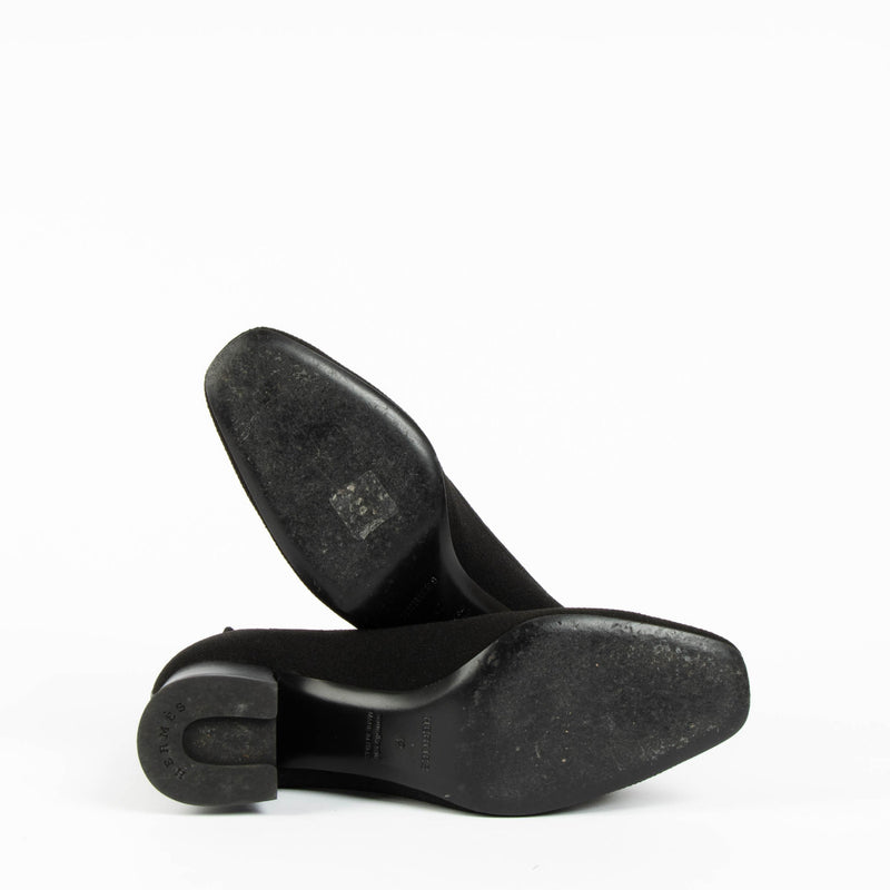 Hermès Black Knit Volver 60 Boots - size 42