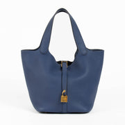 Hermès Blue Agate Picotin 22 GHW
