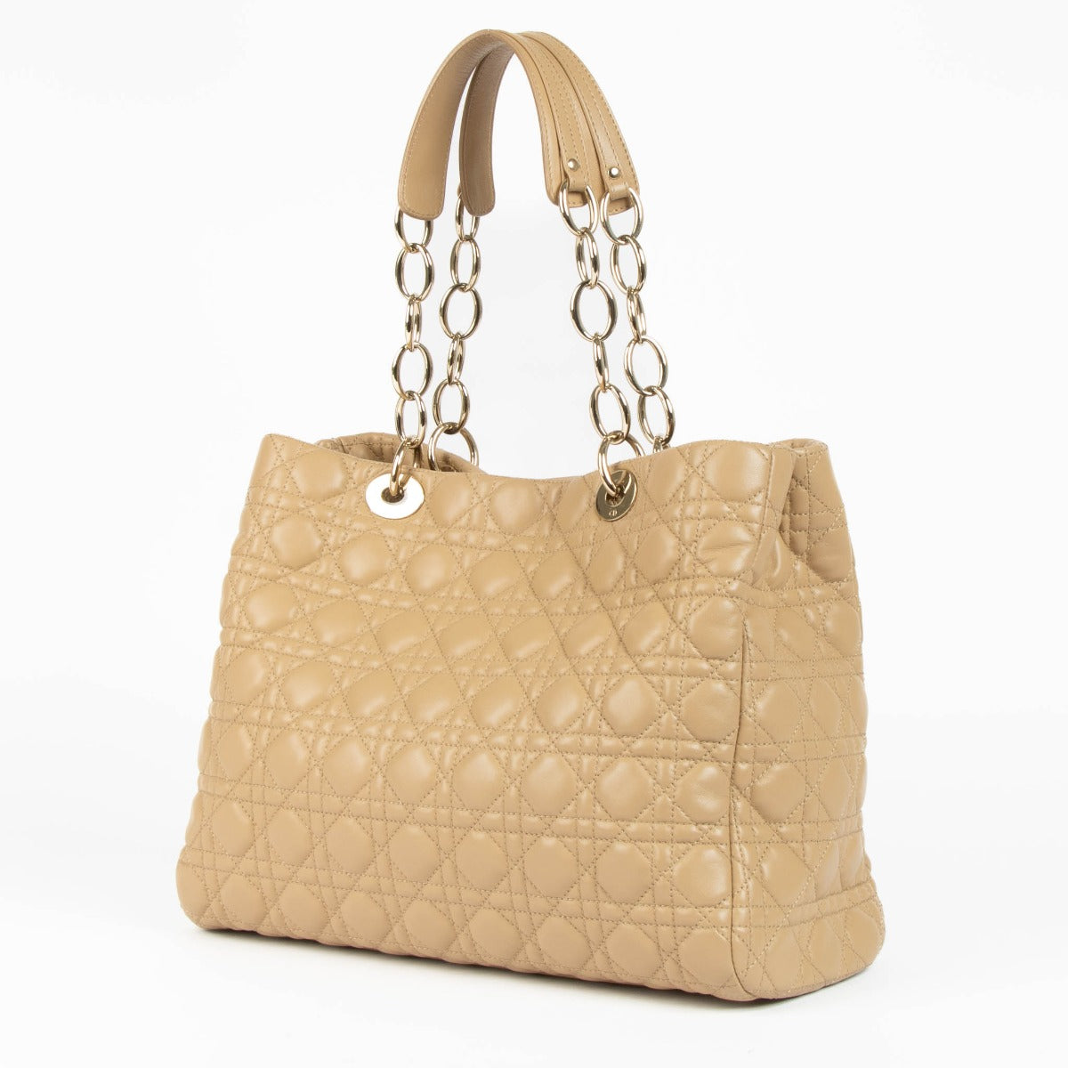 Christian Dior Beige Cannage Large Soft Lady Dior Tote