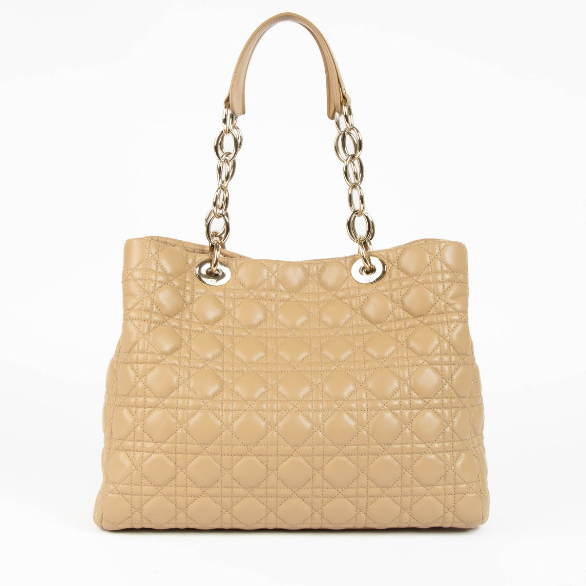 Christian Dior Beige Cannage Large Soft Lady Dior Tote