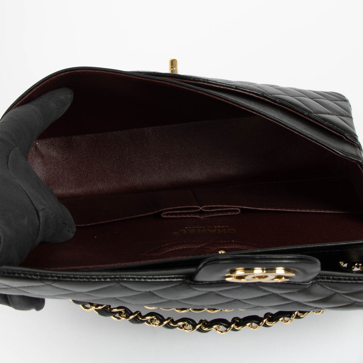 Chanel Black Lambskin Medium Classic 11.12 Bag