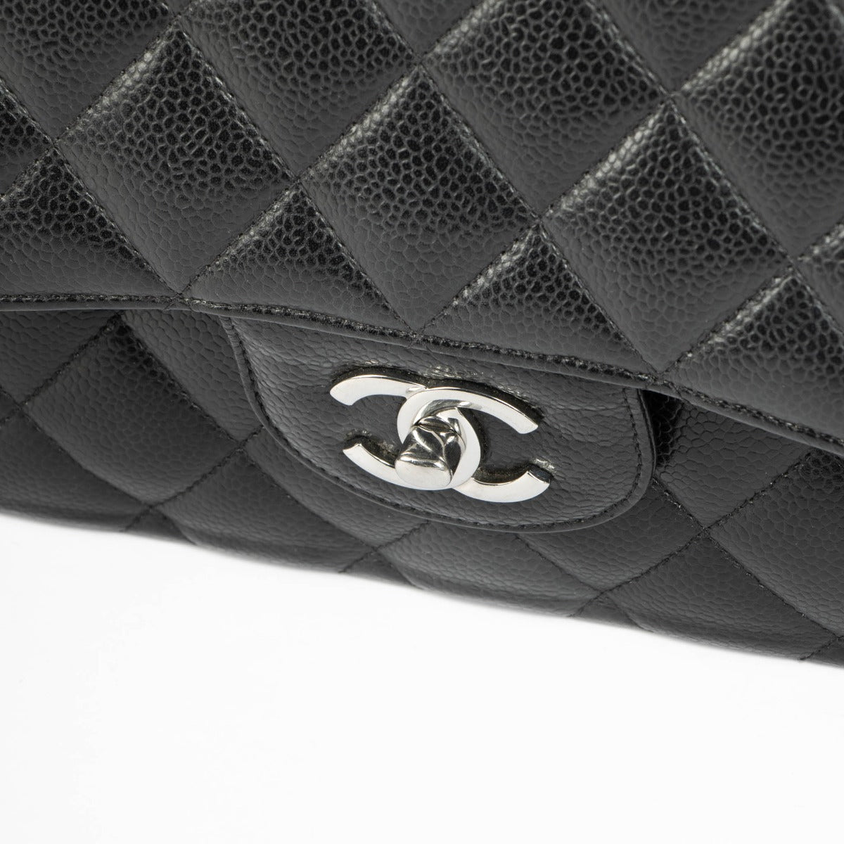 Chanel Black Caviar Large/Jumbo Classic Handbag