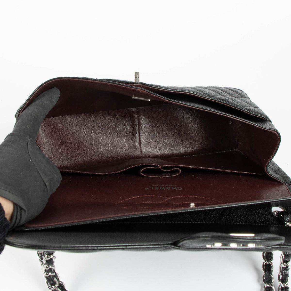 Chanel Black Caviar Large/Jumbo Classic Handbag