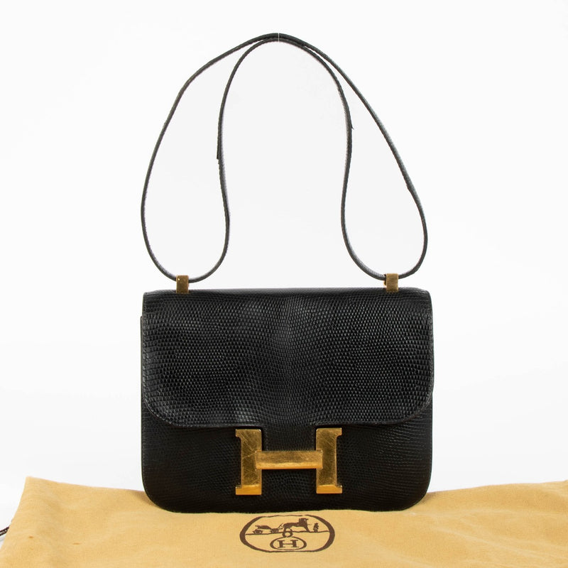 Hermès Vintage Constance 23 Navy Lizard GHW