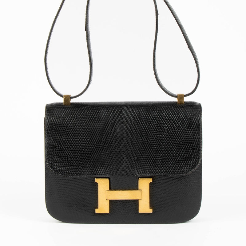 Hermès Vintage Constance 23 Navy Lizard GHW