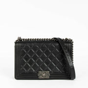 Chanel Boy Bag large black calfskin shoulder crossbody bag