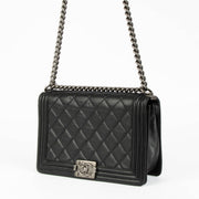 Chanel Boy Bag large black calfskin shoulder crossbody bag