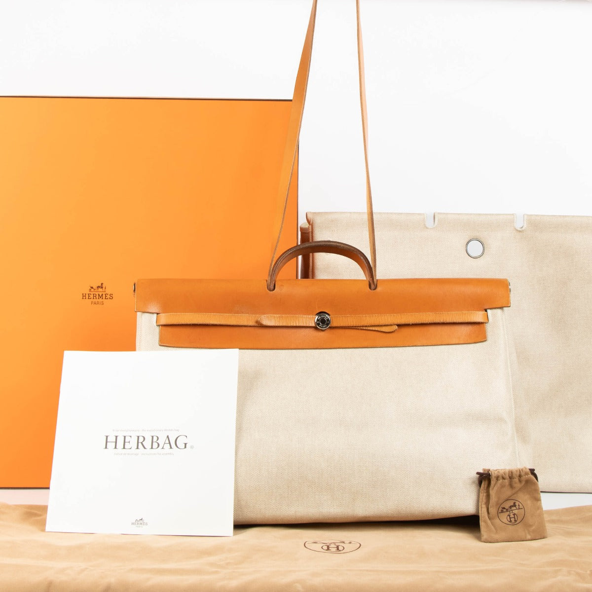 Hermès Vintage Herbag Cabine 2-in-1 Canvas/Leather Travel Bag