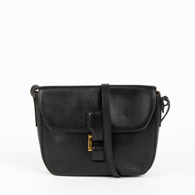 Delvaux black vintage leather crossbody bag timeless minimalist