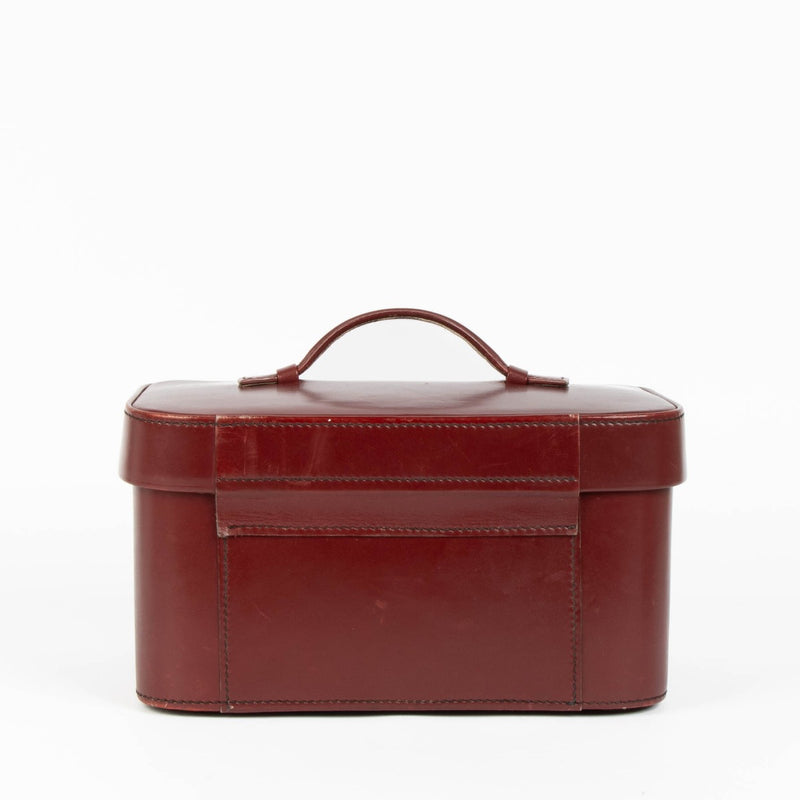 Delvaux burgundy leather beauty case luxury travel accessory