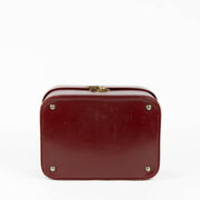 Delvaux burgundy leather beauty case luxury travel accessory