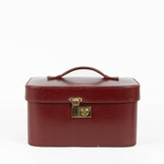 Delvaux burgundy leather beauty case luxury travel accessory