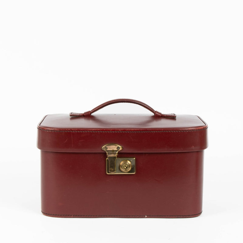 Delvaux burgundy leather beauty case luxury travel accessory
