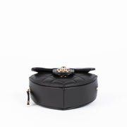 Shop safe online at Labellov in Antwerp, Brussels and Knokke this 100% authentic second hand Chanel Black Lambskin Heart with Chain