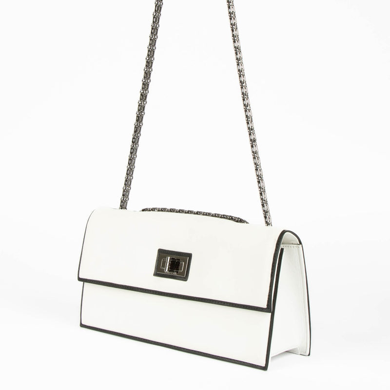 Shop the authentic Chanel Black and White 2.55 Shoulder bag second hand on Labellov.com