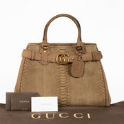 Shop the authentic Gucci Brown Python GG Top Handle Bag second hand on Labellov.com
